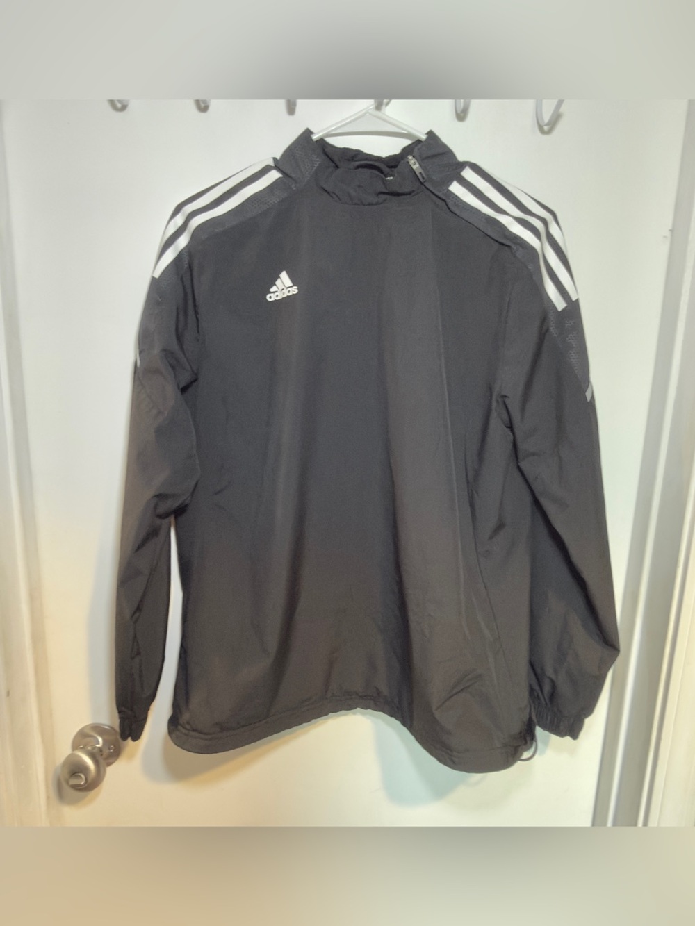 adidas Women's Tiro 21 Windbreaker Jacket Black White 3-Stripes Size Medium M
